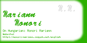 mariann monori business card